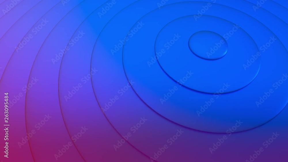 Deep blue rings. Looped smooth 3D animation. Abstract background 4k UHD (3840x2160)