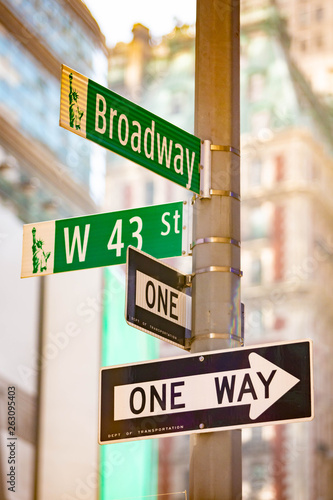 New York City green street signs midtown © PhotoSpirit