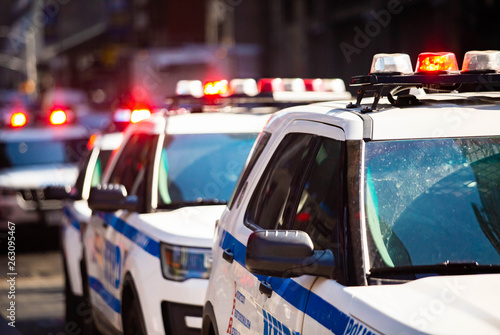 New York NYPD Police car with sirens at day photo