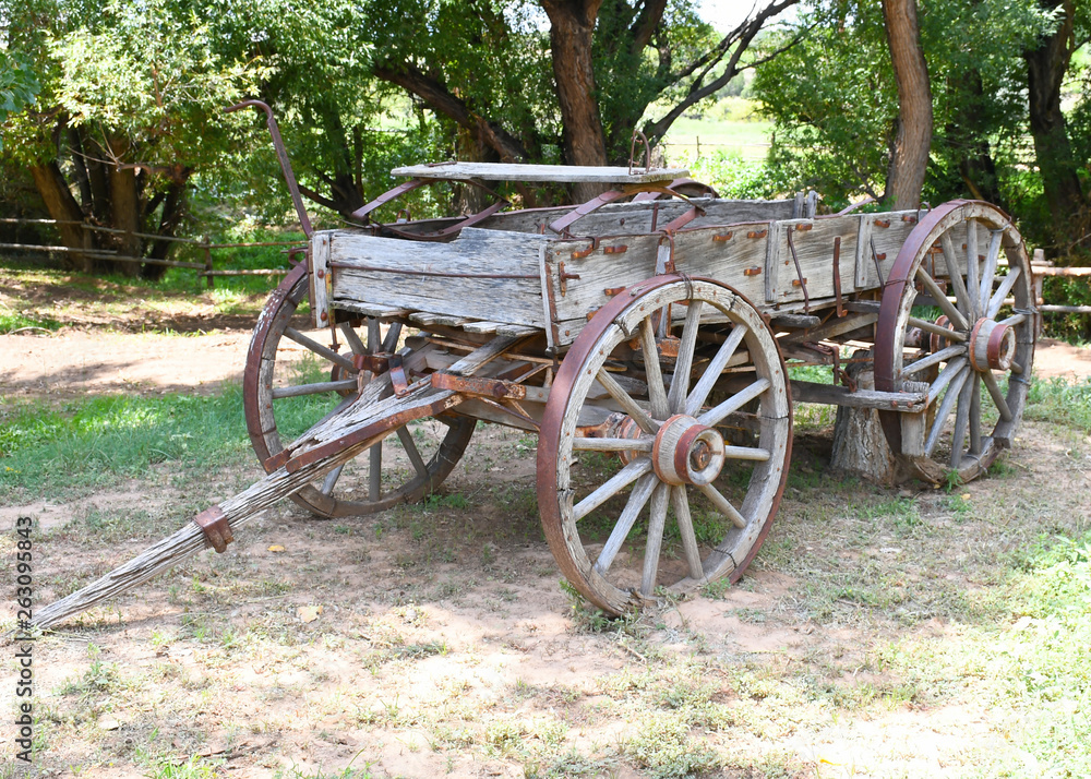 old wagon in New Mexico