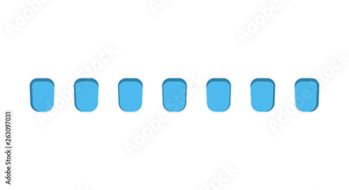 Airplane window. Window on a white background. Vector