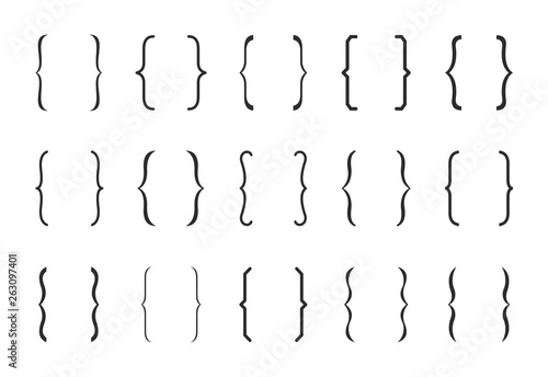 Different brackets set. Vector