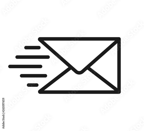 Send message icon on white background. Vector photo