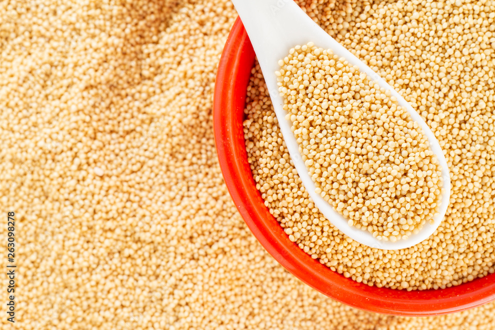 amaranth grains in spoon, superfood amaranth grains in spoon, superfood