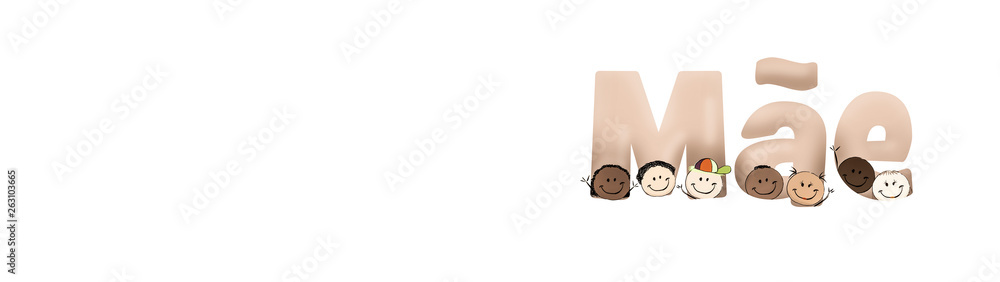 Fototapeta premium Background image celebrating mothers day, illustration mothers day 2019, , written in the Portuguese language of Brazil.