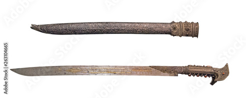 Фотография Scimitar isolated on white background. vintage scimitar