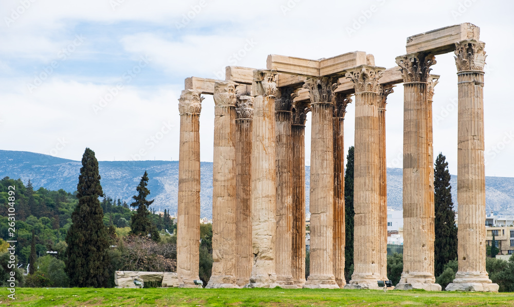 Ruins of the ancient Temple of Olympian Zeus in Athens