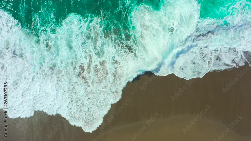 Looping, loop background of turquoise waves overhead. Background, Shot on professional Sony Camera