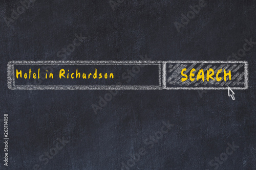 Chalk sketch of search engine. Concept of searching and booking a hotel in Richardson photo