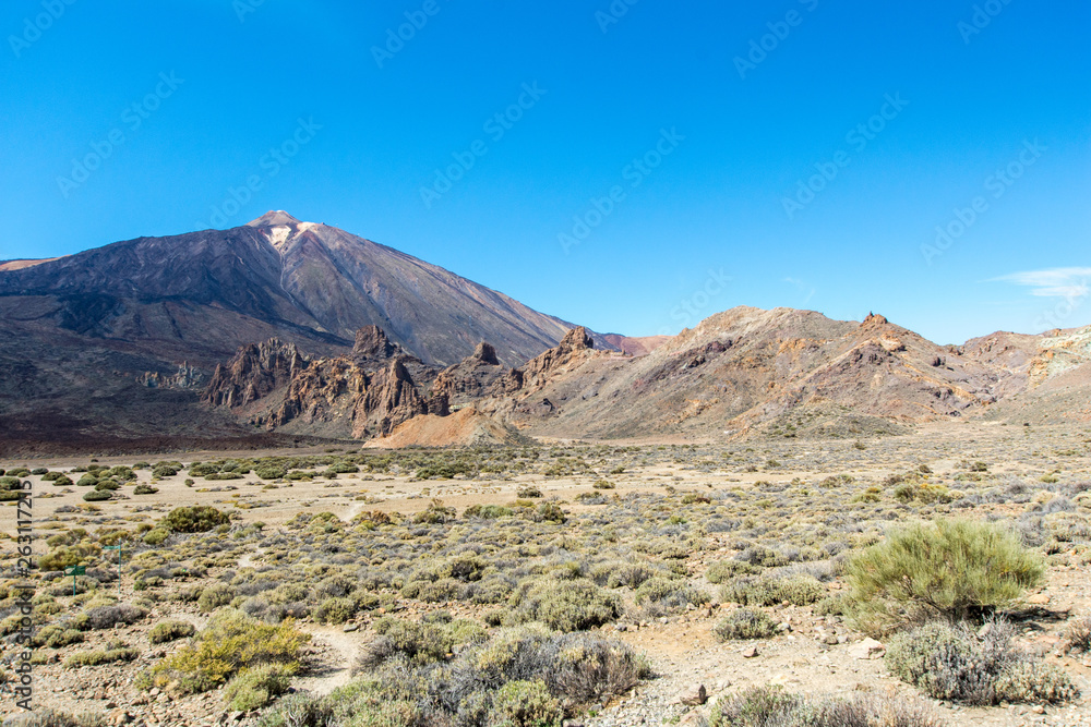 teide peak in canary island view from a vantage point