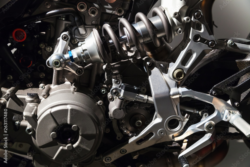 Luxury motorcycle fragment, engine Luxury motorcycle fragment, engine