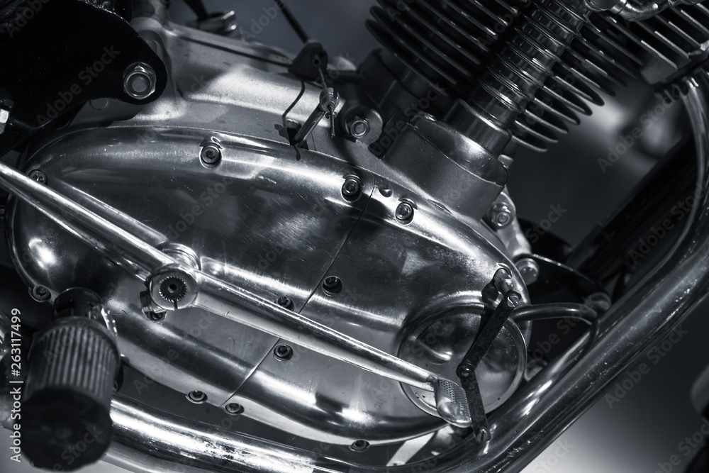 Fototapeta premium Vintage motorcycle engine fragment