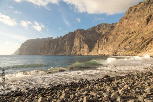 vertical cliffs along the western coast of tenerife island knonw as acantilados de los gigantes photo