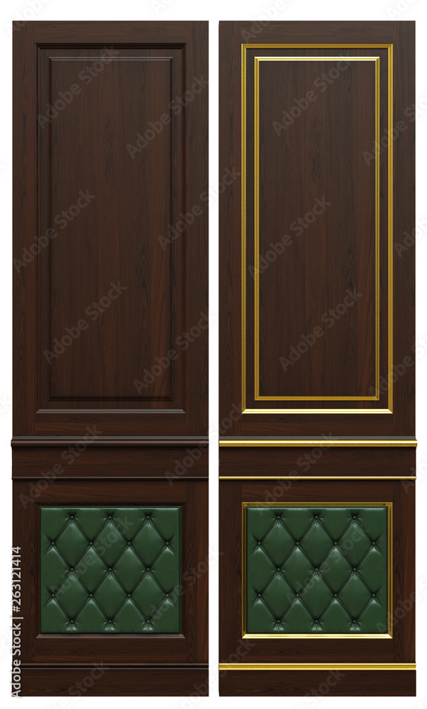 Classic wood panels with leather and fabric Classic wood panels with leather and fabric