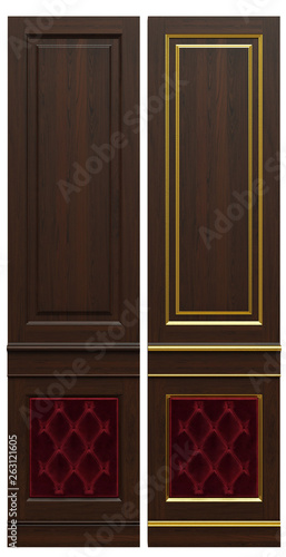 Classic wood panels with leather and fabric