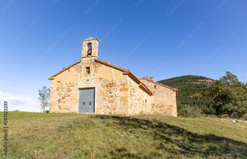 San Bernabé hermitage next to Puertomingalvo village, province of Teruel, Aragon, Spain