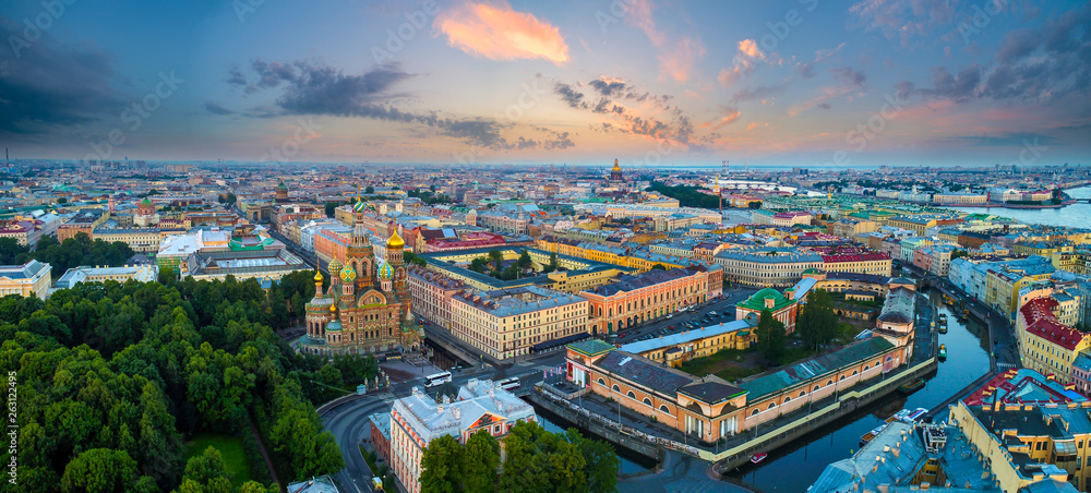 Saint Petersburg. The temple of saving blood. Russia Panorama of St. Petersburg. Griboyedov Canal. Streets of Petersburg. Architecture cities of Russia. Panorama of the Russian city