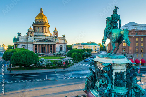 St. Petersburg. Saint Isaac's Cathedral. Summer in St. Petersburg. St. Isaac's Square in St. Petersburg. Museums of cities of Russia. White Nights. Russian Federation. City center. #263122626