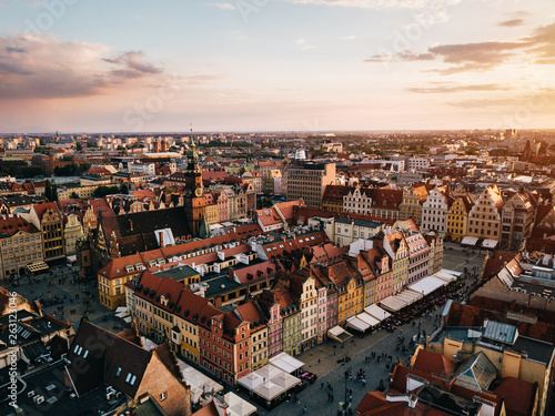 Obraz na płótnie Wrocław Rynek Panorama z powietrza