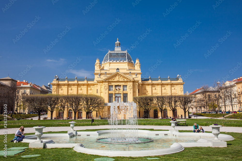 The historical Art Pavilion building in Zagreb capital of Croatia