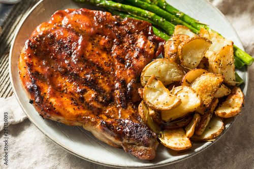 Canvas Print Homemade Barbecue Pork Chops