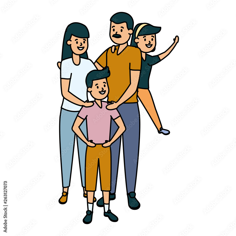 parent with son and daughter