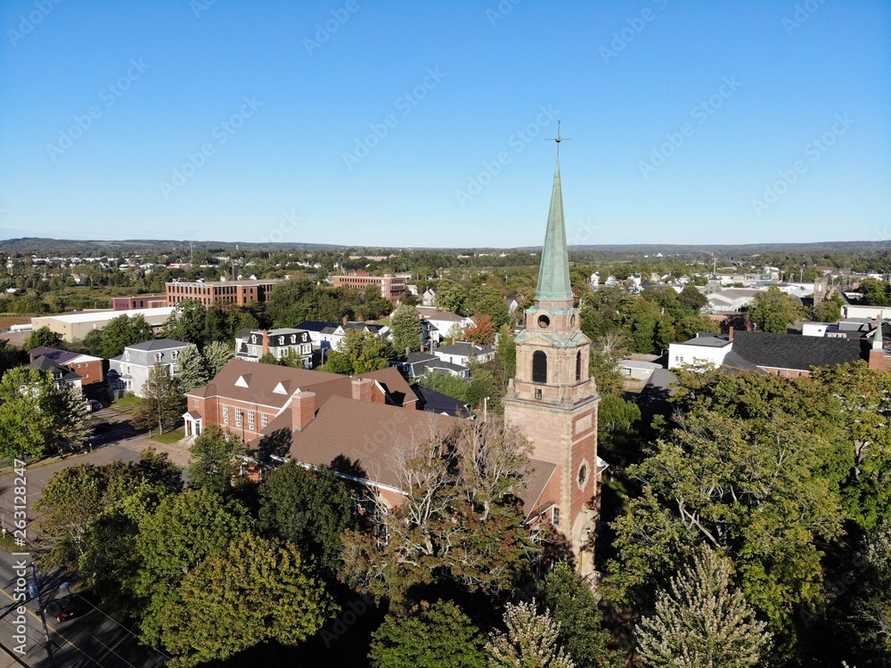 Truro, Nova Scotia in Summer (First United Church, built 1914)