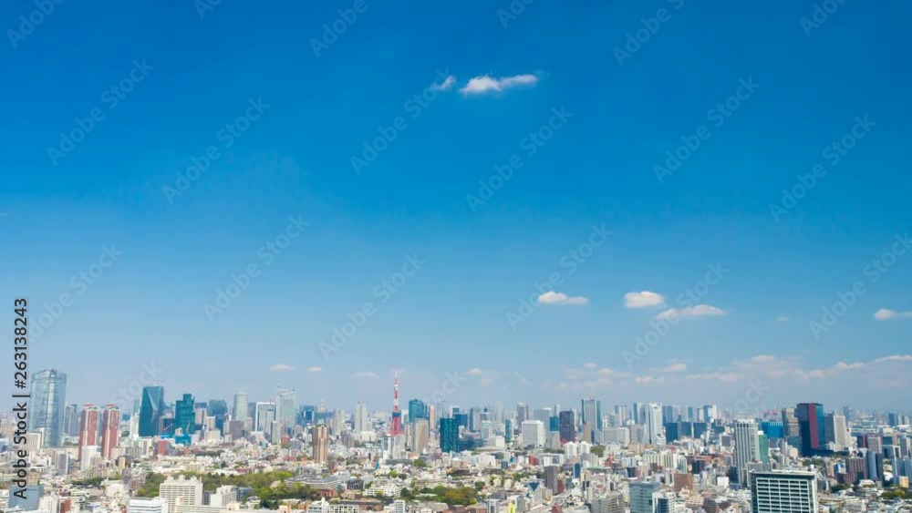 2019年　東京　回転タイムラプス　春　青空　