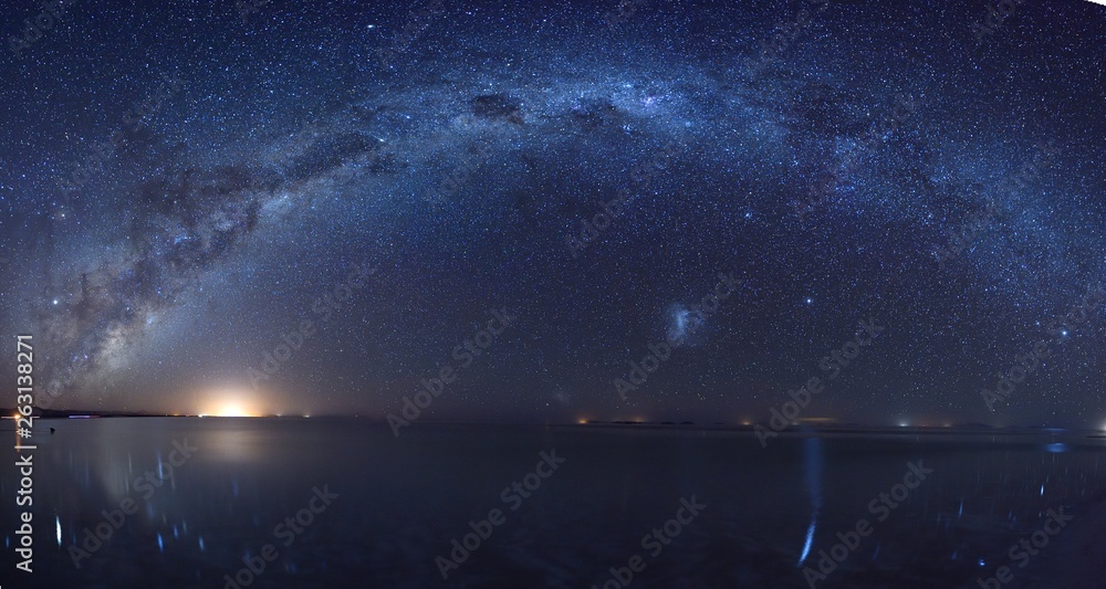 Milky way over Salar de Uyuni, the world's largest salt flat