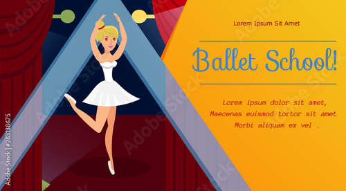 Ballet School, Dancing Classes Web Banner Template