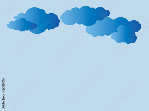 Illustration of cloud background. Design gradient blue background. Design print for background, illustration, wallpaper, banner, paper. Set 2