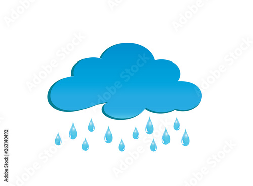 Rainy clouds for logo design illustrator, drops of rain symbol