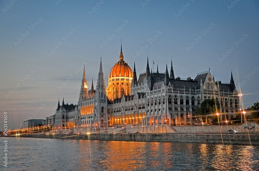 Beautiful building of Parliament in Budapest, popular travel destination