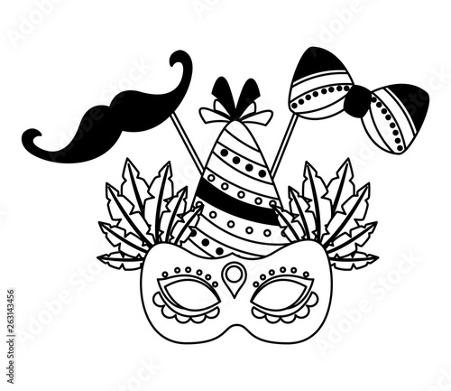 carnival mask hat mustache party