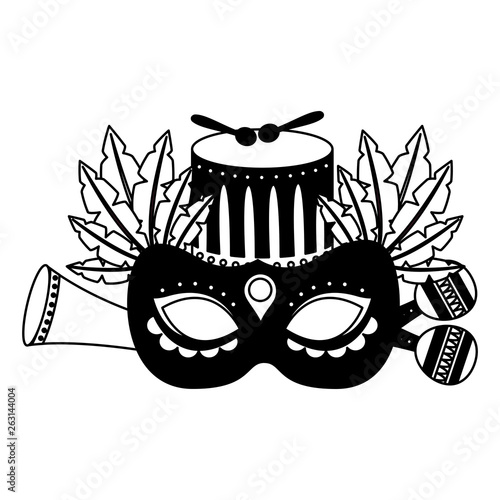 carnival mask drum feathers