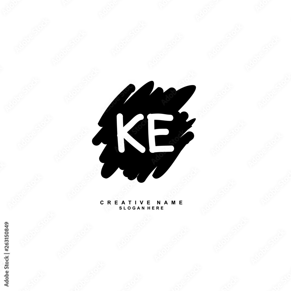 Obraz premium K E KE Initial logo template vector