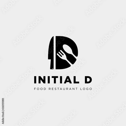 initial d food equipment simple logo template vector icon abstract