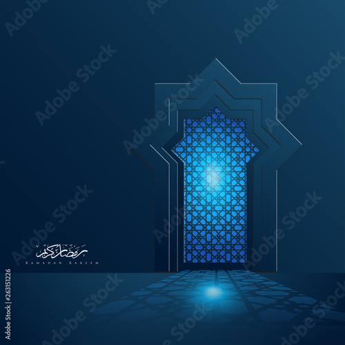 Ramadan kareem islamic light door background