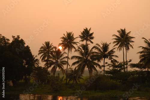 Sunset from backwater in Kerala Indua © Sushsnta