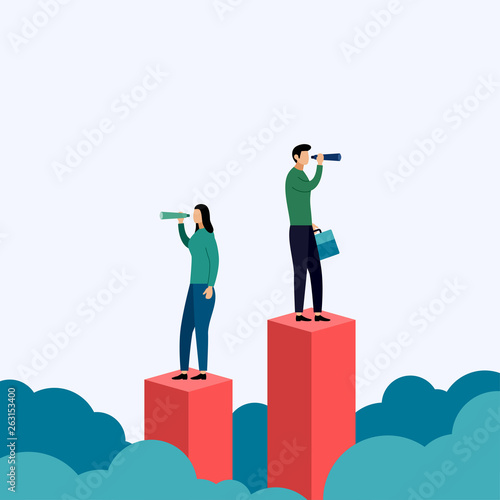 Searching for opportunities, new beginning,successful vision, business concept vector illustration