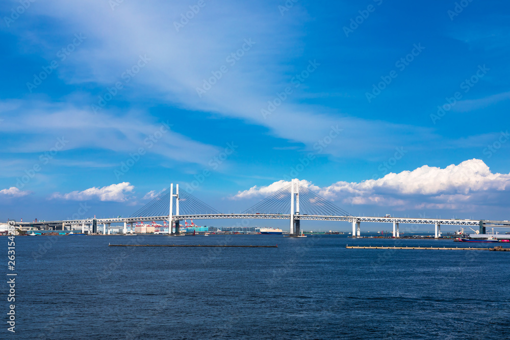 (神奈川県ｰ風景)大桟橋から望む横浜ベイブリッジ１