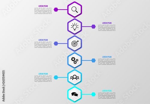 Vector Infographics Elements Template Design . Business Data Visualization Timeline with Marketing Icons most useful can be used for presentation, diagrams, annual reports, workflow layout