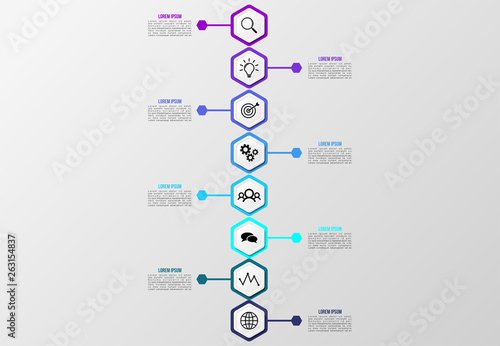 Vector Infographics Elements Template Design . Business Data Visualization Timeline with Marketing Icons most useful can be used for presentation, diagrams, annual reports, workflow layout