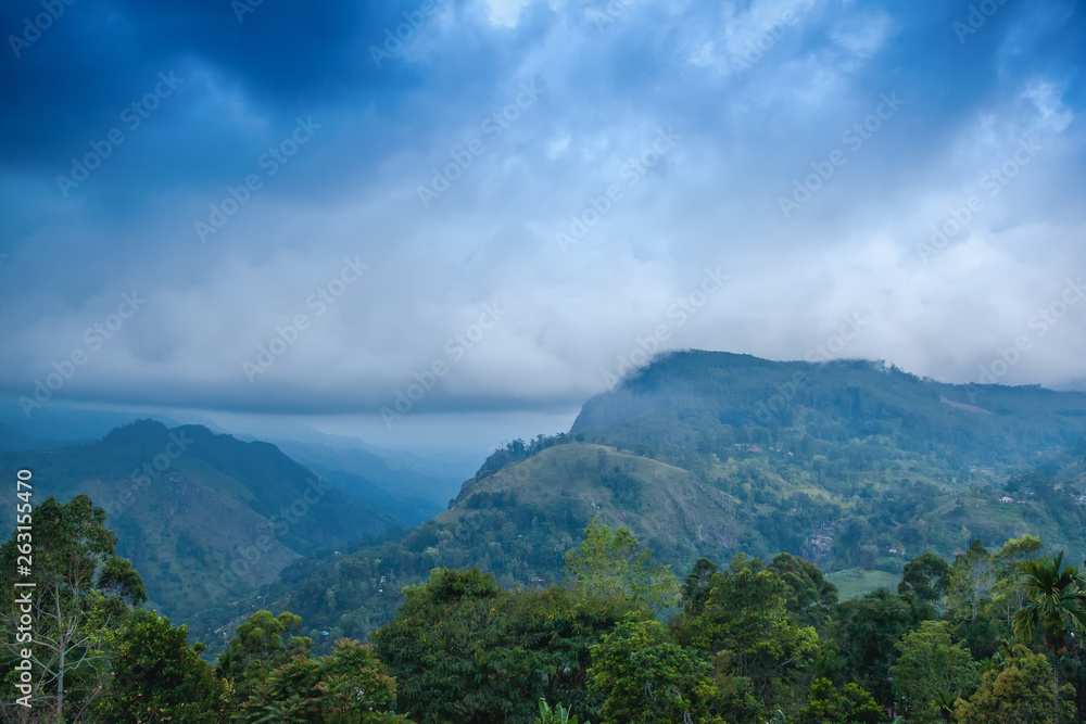 Ella mountain view. Travel to Sri Lanka. Natural beautiful summer landscape. Ella mountain view. Travel to Sri Lanka. Natural beautiful summer landscape.