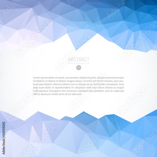 Blue triangle background banner brochure template
