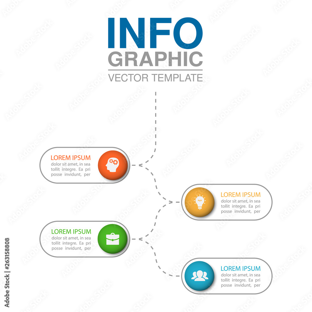 Vector iInfographic template for business, presentations, web design, 4 options.