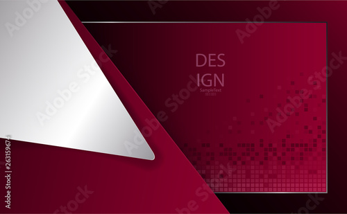 Abstract geometric red textural design with large white corner