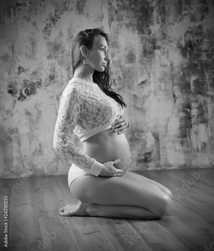 Portrait of pregnent woman (monochrome ver) photo