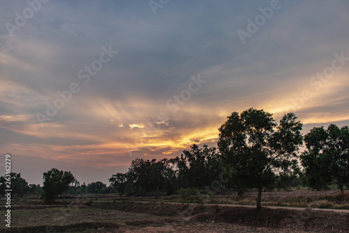 Fototapeta Naklejka Na Ścianę i Meble -  Landscape Sunset sky