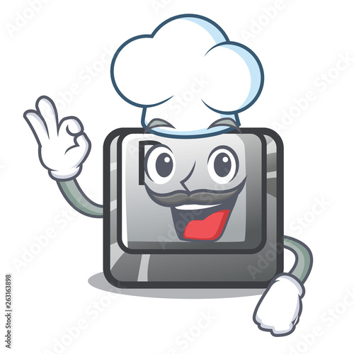 Chef button P in the shape mascot